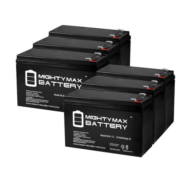 MIGHTY MAX BATTERY 12V 8ah Replacement Battery for Cyberpower B-613 SLA1075 - 6 Pack