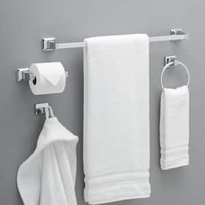 Futura 8-Piece Bath Hardware Set with (2) 24 in.  Towel Bars, (2) Towel Rings (2) TPHs (2) Towel Hooks in Chrome