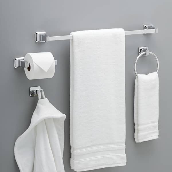 Futura 8-Piece Bath Hardware Set with (2) 24 in. Towel Bars, (2) Towel Rings (2) TPHs (2) Towel Hooks in Polished Chrome