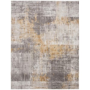 Craft Gray/Beige 11 ft. x 14 ft. Plaid Abstract Area Rug