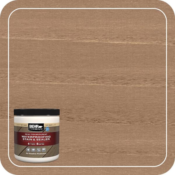 8 oz. #ST-153 Taupe Semi-Transparent Waterproofing Exterior Wood Stain and Sealer Sample