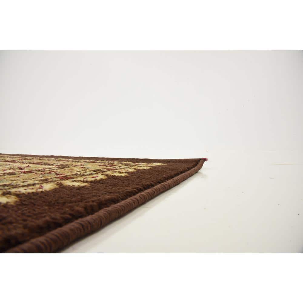 Brown Rectangular Stain-Resistant Synthetic Indoor Rug 7'10 x 10'