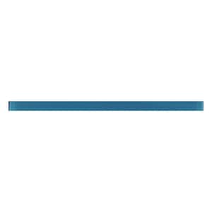 Colorway 0.6 in. x 12 in. Cerulean Blue Glass Glossy Pencil Liner Tile Trim (0.5 sq. ft./case) (10-pack)