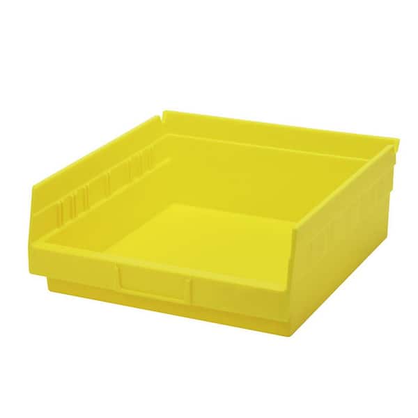 4 In. Economy 4.34 Qt. Shelf Bin in Yellow (8-Pack)