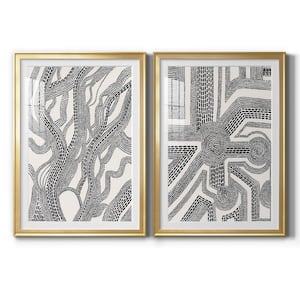 Dots and Dashes I by Wexford Homes 2 Pieces Framed Abstract Paper Art Print 30.5 in. x 42.5 in. . .
