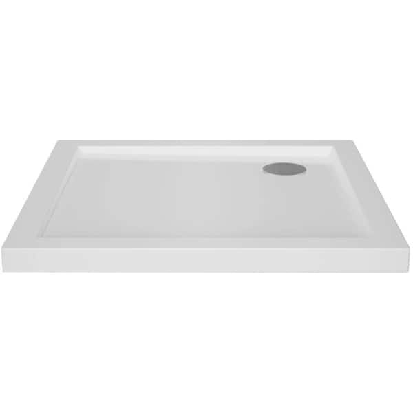 31.50 in. L x 31.5 in. W Corner Shower Pan Base with Corner Drain