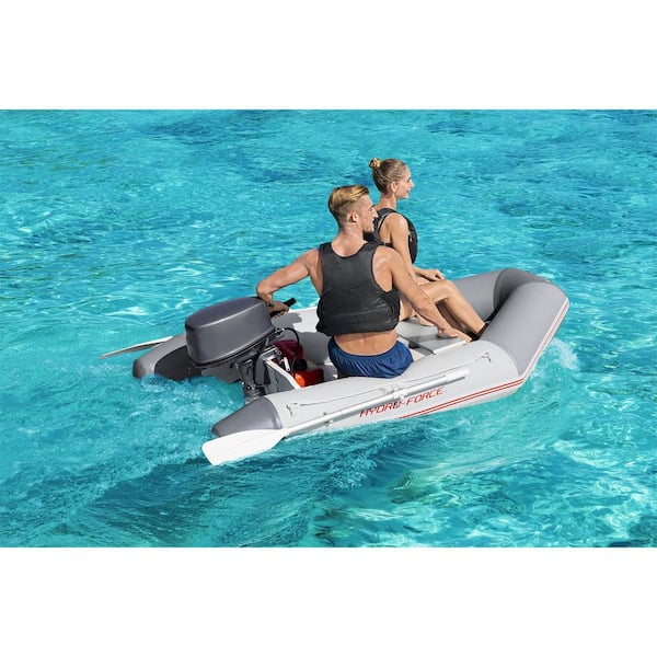 Pump Hydro Bestway 91 Oars Depot Force 65046E-BW Inflatable Set and in. The with Home - 2-Person Caspian Boat Pro