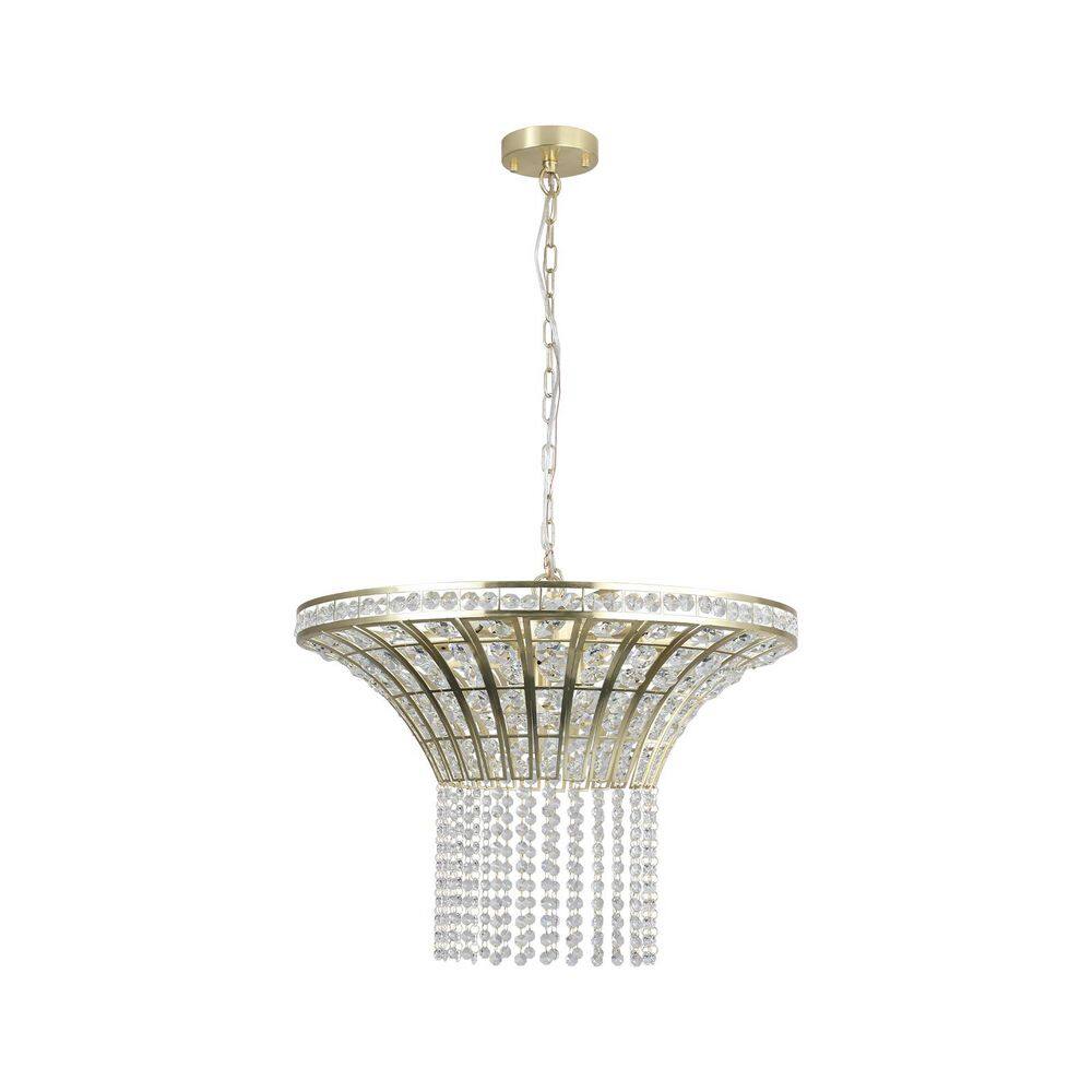 23.6 in. 8-Light Gold Crystal Waterfall Chandelier with Glass Shade (Bulb Not Included) price history on PriceWatchPro