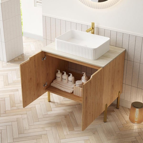 バランタインディスプレイ台 Staykiwi 30in.W x18.9in.D x34.76in.H Freestanding Natural Wood