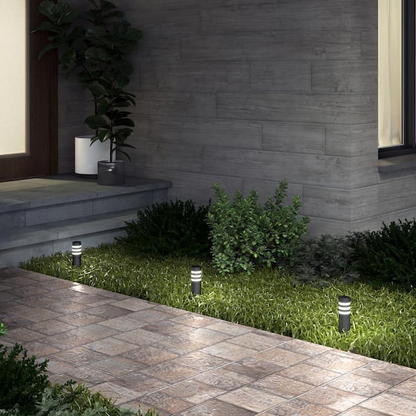 Artika C7 Low Voltage Black Modern 150 Lumens Hardwired Integrated LED Outdoor Garden and Pathway Bollard-Light