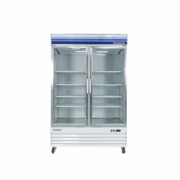 Norpole 53 in. W 45 cu. ft. Merchandiser Glass Door Commercial Refrigerator in White