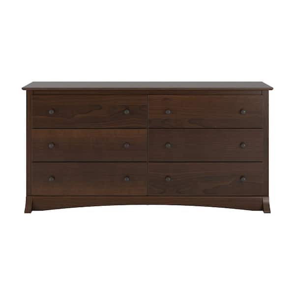 Prepac Fremont Espresso 6 Drawer 59 in. W Dresser EDC 6330 K The Home Depot