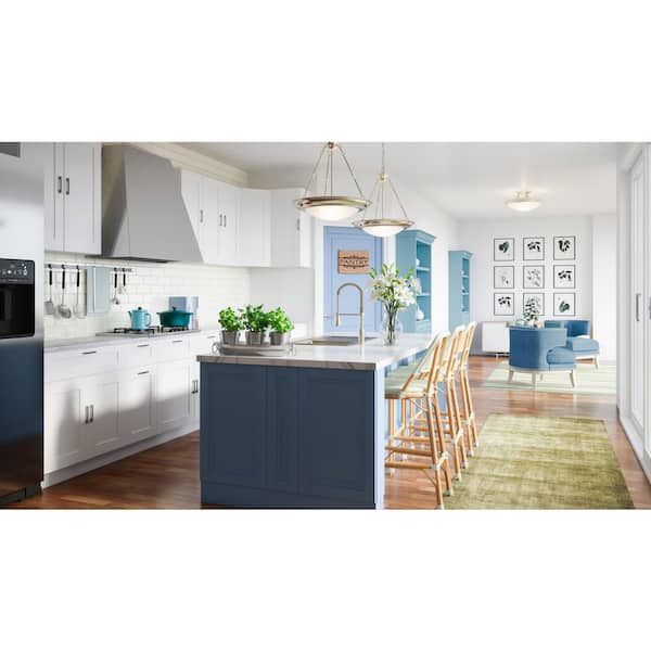 Brookings Solid Wood Ready to Assemble Shaker 12x34.5x24 in. 3 Drawer Base Kitchen Cabinet in White