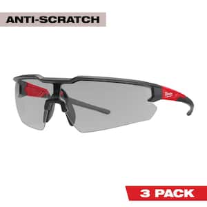 Safety Glasses with Gray Anti-Scratch Lenses (3-Pack)