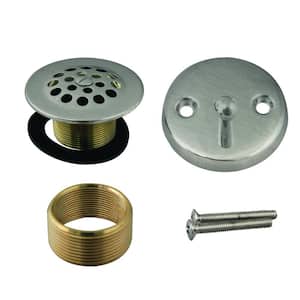 Universal Trip Lever with Grid Drain and Strainer Trim Kit in Satin Nickel