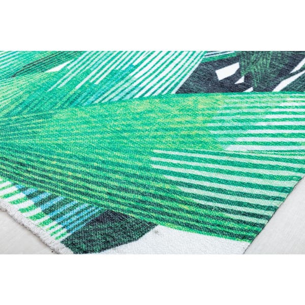 Unbranded Maisie White Palm Area Rug - 2 X 4