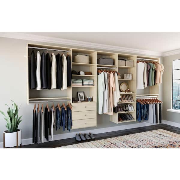 120 in. W - 144 in. W Harvest Grain Wood Classic Closet System