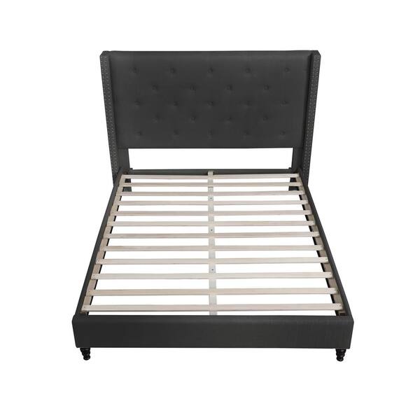 Mcbeth tufted wingback performance deals velvet queen upholstered platform bed