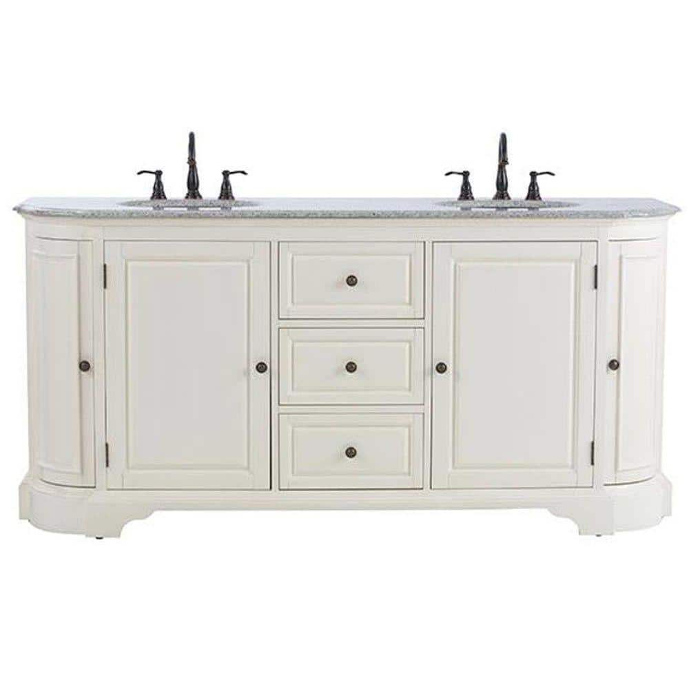 Home Decorators Collection Davenport 73, Distressed White Bathroom Vanity