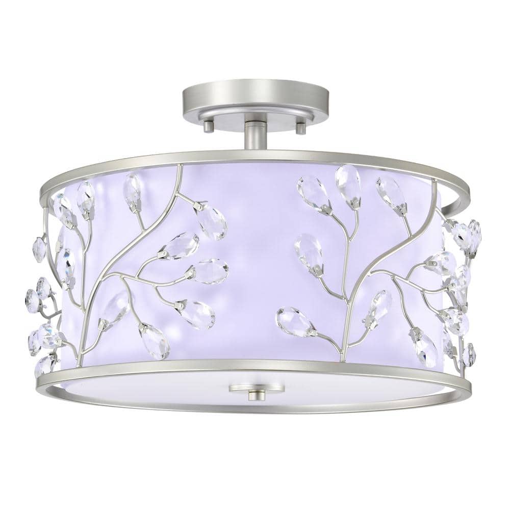 Lala 20 in. 3-Light Indoor Satin Silver Semi-Flush Mount Ceiling Light price history on PriceWatchPro