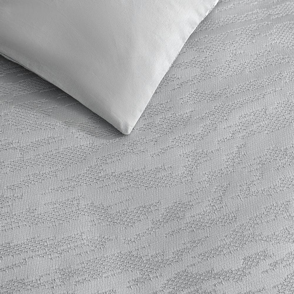 King Gray Microfiber Reversible Comforter Set with Shams