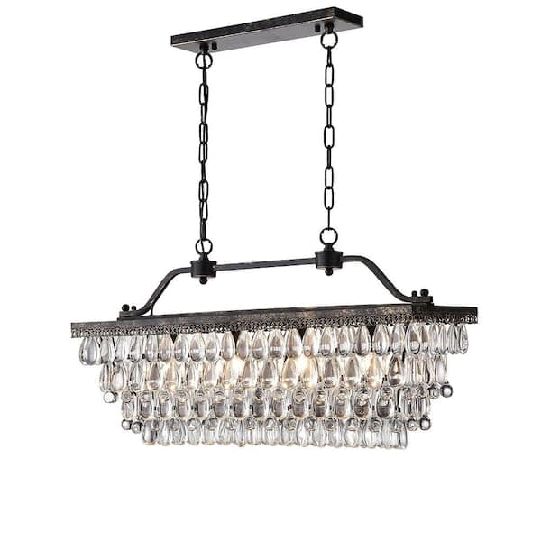 Warehouse of Tiffany Ikraam 15 in. 4-Light Indoor Brown Pendant Lamp with Light Kit