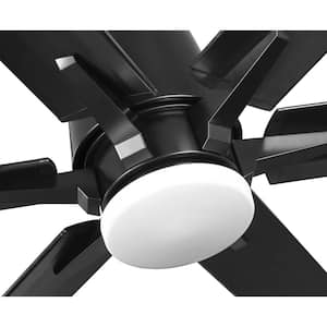 Arlo 60 in. Indoor/Outdoor Integrated LED Black Urban Industrial Ceiling Fan with Remote Included for Living Room