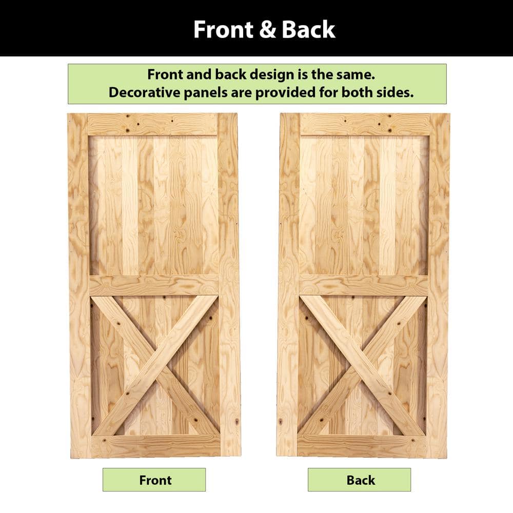 Unfinished Pine Wood 60'' x 84'' Barn Door