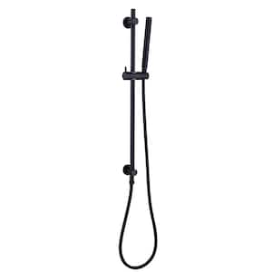1-Spray Wall Bar Shower Kit with Hand Shower in Matte Black