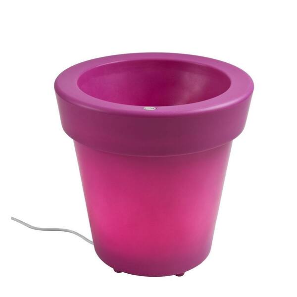 Filament Design Twist Production 20 in. Fuchsia Outdoor Lighted Planter
