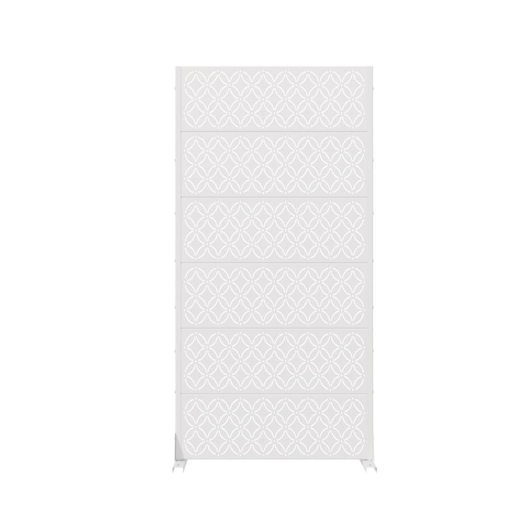 72 in. H x 35.5 in. W Outdoor White Galvanized Steel Decorative Garden Fence Privacy Screen price history on PriceWatchPro