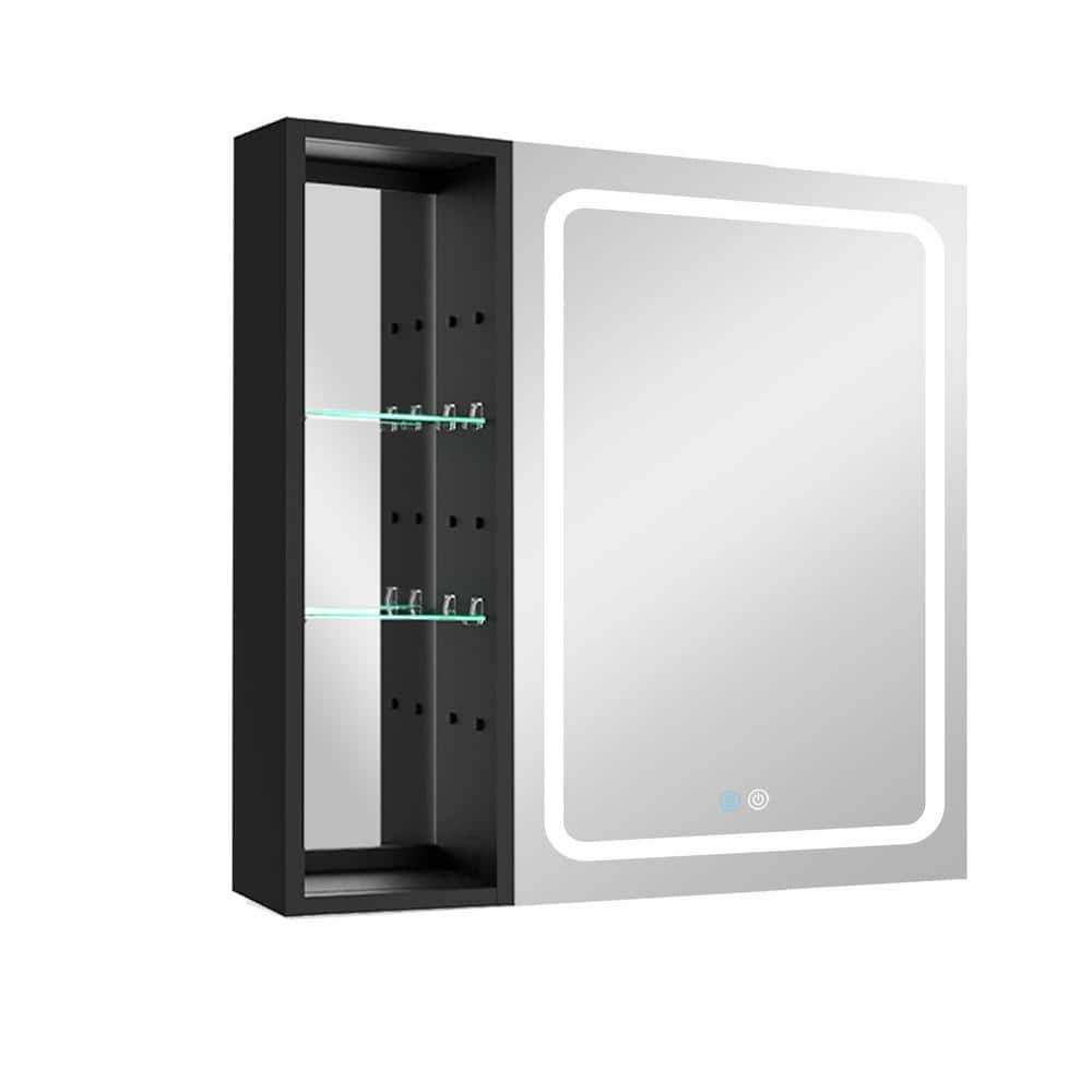 30 in. W x 30 in. H Large Rectangular Silver Aluminum Surface Mount Medicin