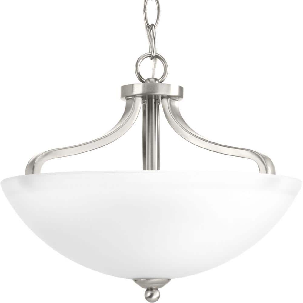 Brushed Nickel Glass Semi-Flush Mount Ceiling Light