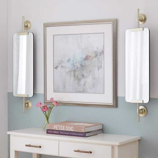 Home Decorators Collection Medium Rectangle Champagne Art Deco Accent Mirror with Mounting Brackets (32 in. H x 8 in. W)
