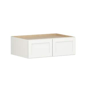 Shaker Full Overlay 36 in. W. x 24 in. D x 12 in. H Plywood Assembled Wall Kitchen Cabinet in Linen White