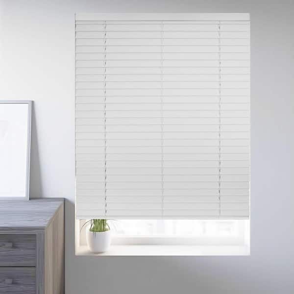 Cordless Bottom-Up Room Darkening Faux Wood Window Blinds with 2 in. Slats, 36 in. W X 72 in. L White