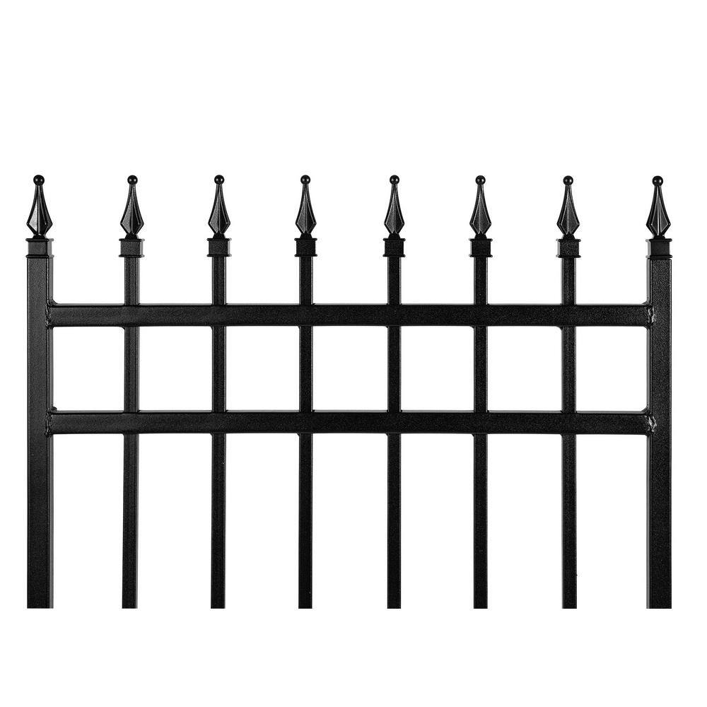Black Iron Security Gate with Pointed Pickets, 46" x 33"