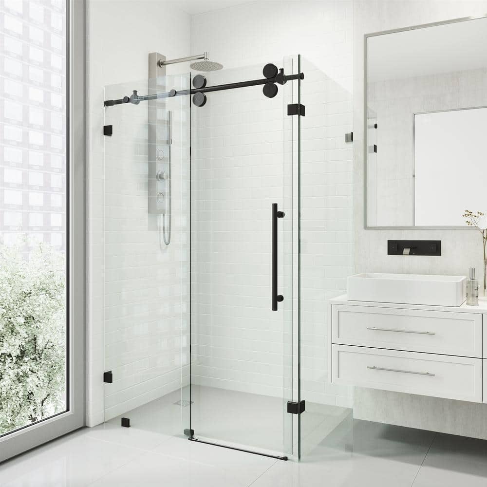Vigo Winslow 47 In W X 74 H, How Do Sliding Glass Shower Doors Work