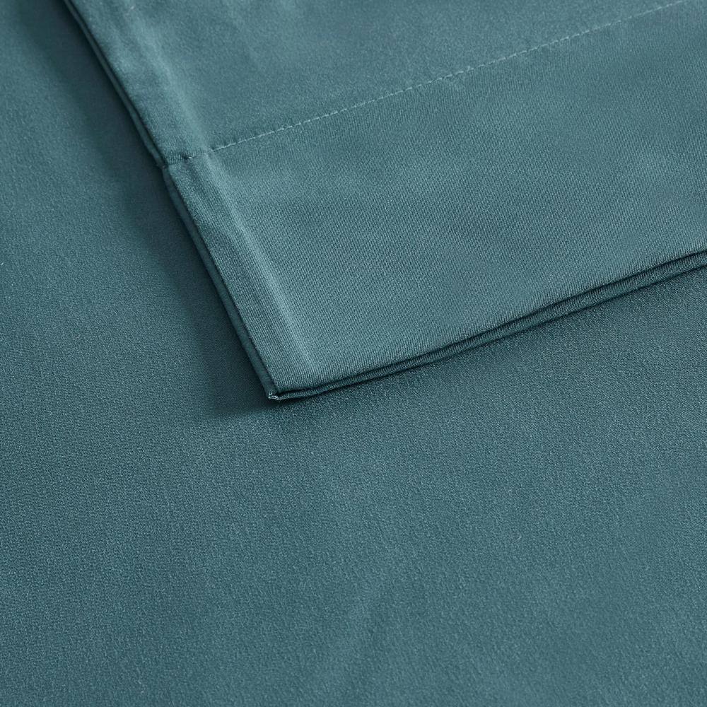 California King Blue Cotton Polyester Microfiber Sheet Set