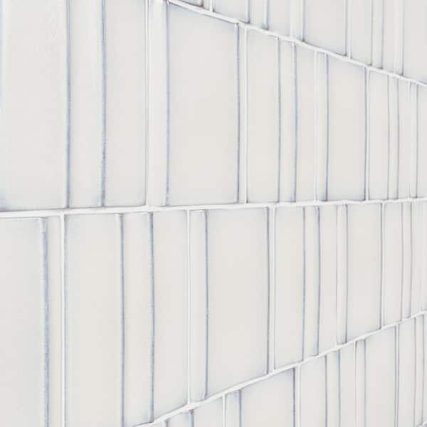 Ivy Hill Tile Hikari Snow White 5.82 in. x 5.82 in. 3D Ivy Hill Tile Hikari Snow White 5.82 in. x 5.82 in. 3D