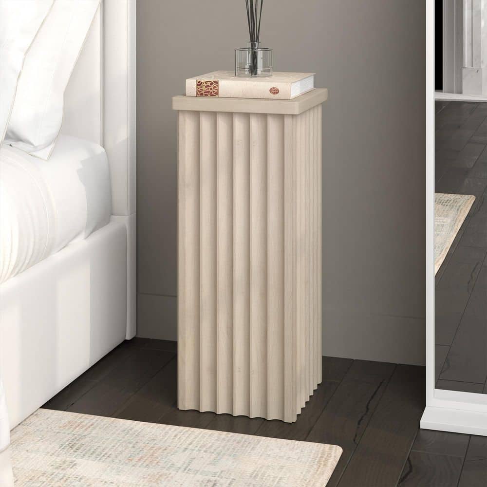 Bourne 10.75 in. Satin Walnut Square MDF Top End Table - thumbnail 6