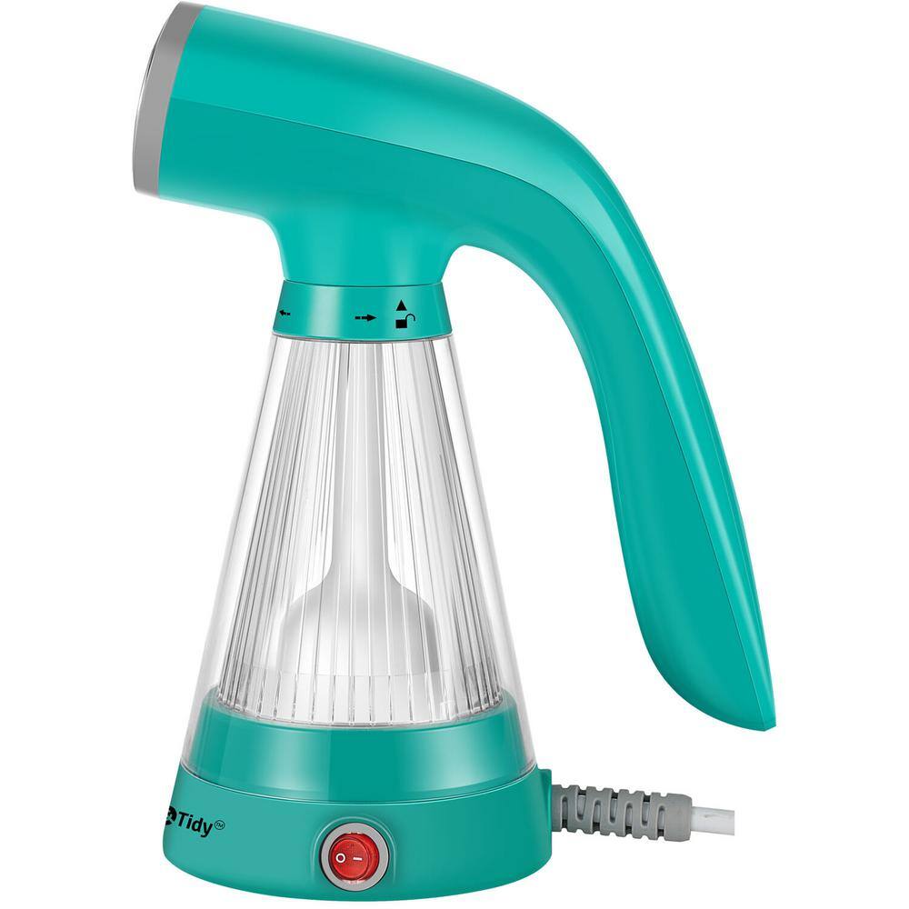 Teal Handheld Garment Steamer with Clear Ribbed Water Tank