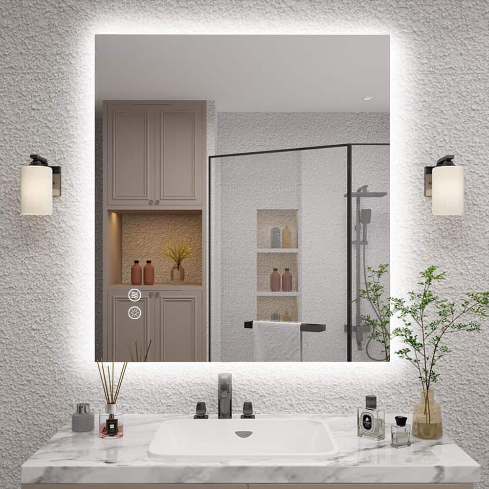 40 in. W x 36 in. H Rectangular Frameless Super Bright Back Lited LED AntiFog Tempered Glass Wall Bathroom Vanity Mirror price history on PriceWatchPro