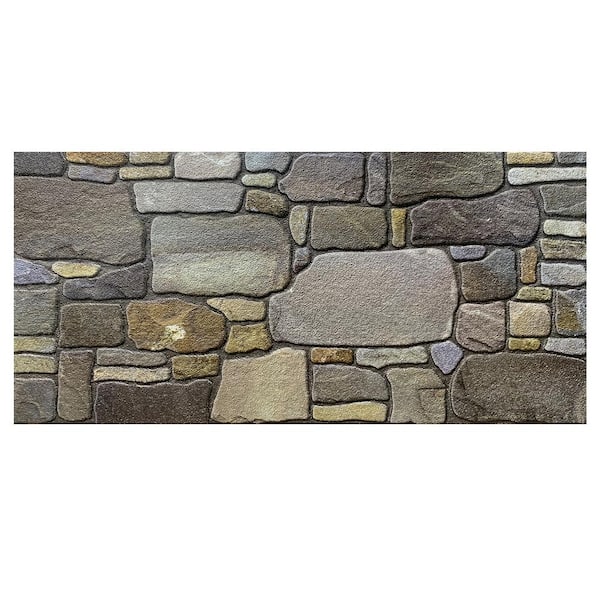 Dundee Deco 4/5 in. x 3-1/4 ft. x 1-3/5 ft. Grey Pewter Blonde Multi-Colored Faux Stone Styrofoam 3D Decorative Wall Paneling 5-Pack
