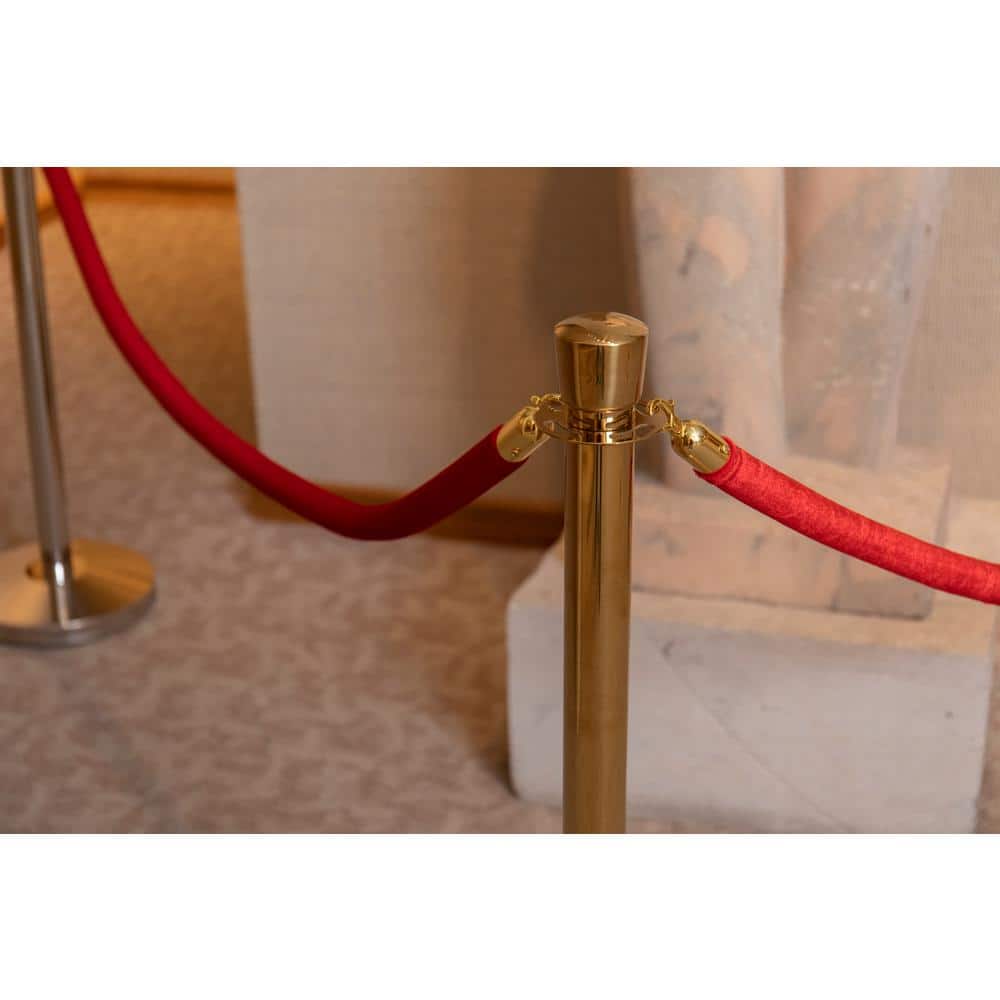 US Weight 6' Red Velvet Rope with Brass Ends for Crowd Control