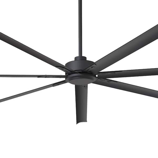 Melissa 96 in. Windmill Black Ceiling Fan with Downrod, Black Blade and Remote Included No Light (7 Blades)