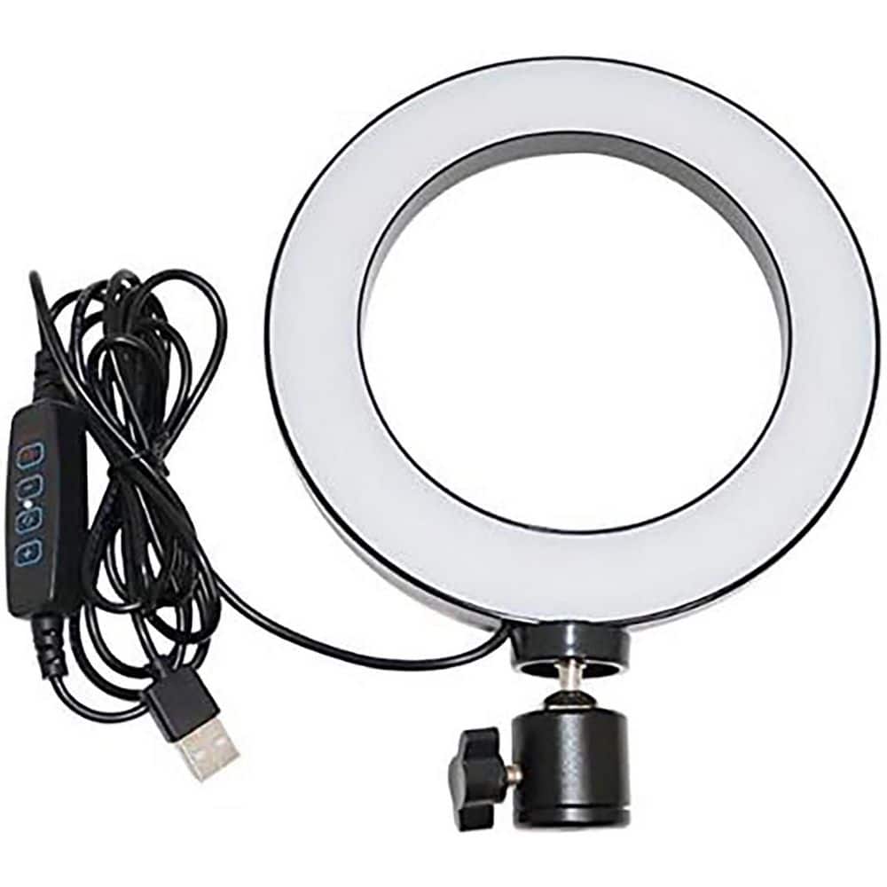 6 in. White Ring Light with 3 Light Modes 10 Brightness Levels USB Powered 360 Degree Rotation Hot Shoe Adapter price history on PriceWatchPro
