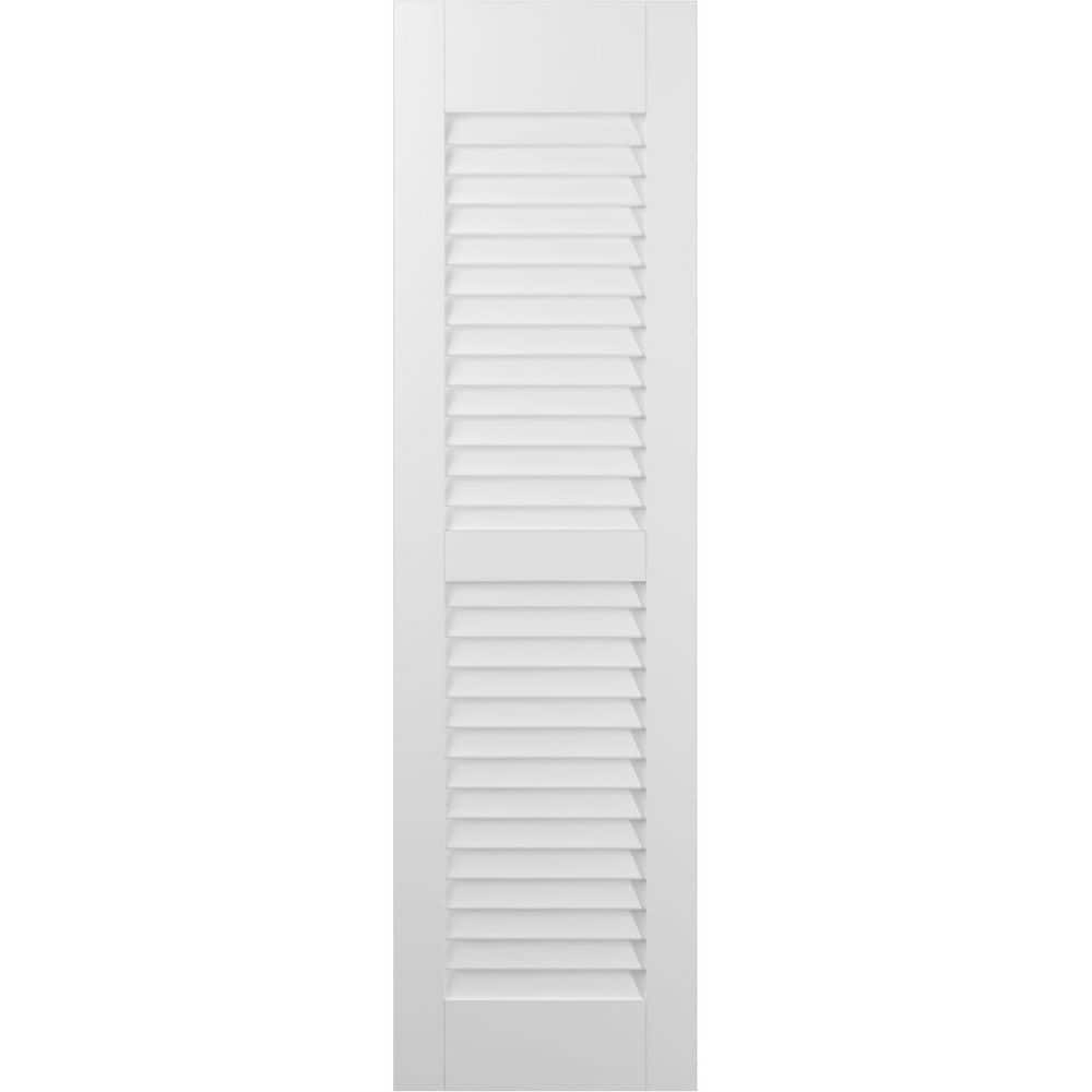 Americraft 18 in. W x 64 in. H 2-Equal Louver Exterior Real Wood Shutters Pair in White price history on PriceWatchPro