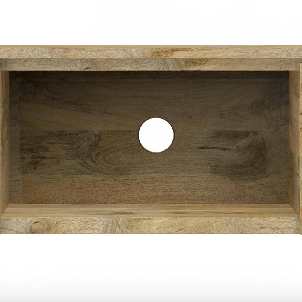 Lowry Natural Mango Wood 72" TV Media Stand with Cabinet