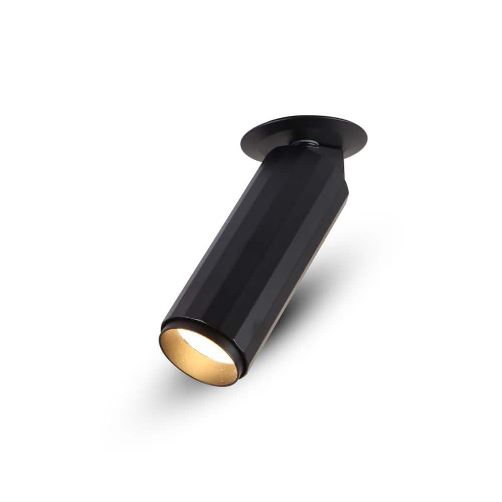 Orbit Series Black Aluminum LED Adjustable Flush Spotlight